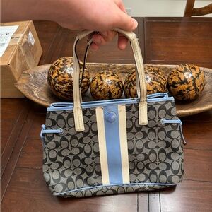 Authentic Leather Monogram Coach tote bag